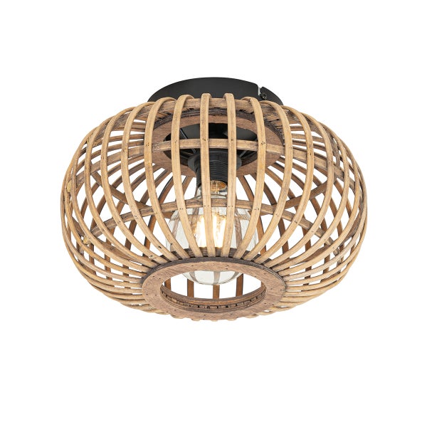 Deckenleuchte aus Rattan mit Lampenfassung
