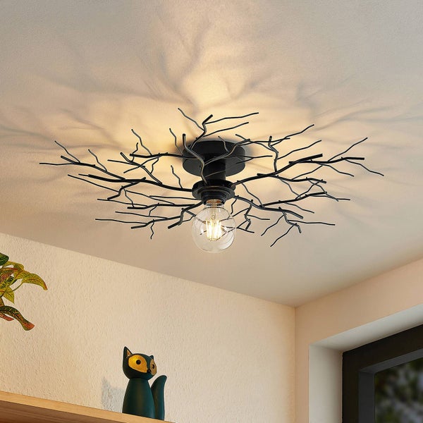 Lindby Deckenlampe Vetki (Modern) in Schwarz aus Metall (1 flammig, E27) - Deckenleuchte Lampe Wohnzimmerleuchte