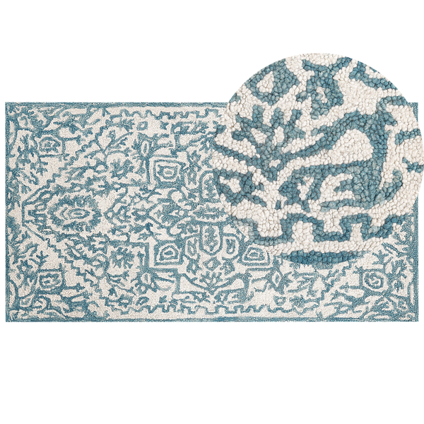 Teppich AHMETLI Blau 80 x 150 cm Wolle