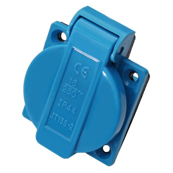 CEE Wandsteckdose 16 Ampere 250 Volt IP44 mit Klappdeckel für den Außenbereich