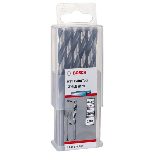 Bosch Logo HSS PointTeQ Metallbohrer Set 6,8 mm, 10 Stück