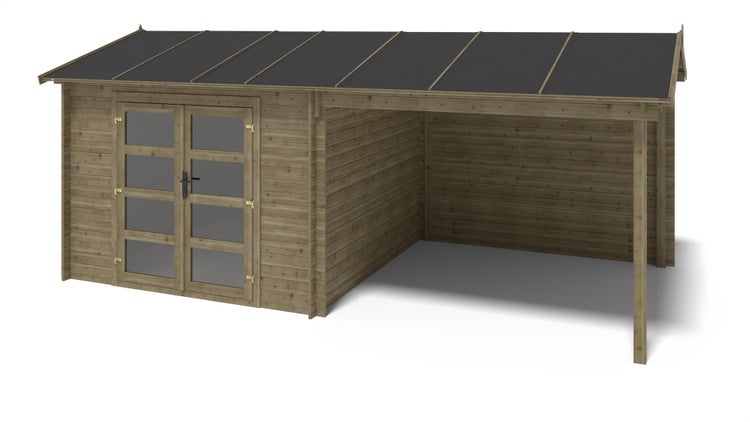 Gartenhaus, Gerätehaus 17,40m2 - 5,79x3m - 28mm - Imprägniert