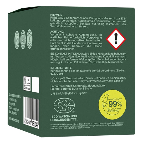 PUREWAVE Kaffeemaschinen Reinigungstabs, 10 stk.