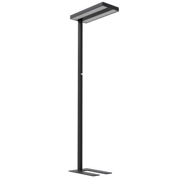 LYSE Stehleuchte dimmbar neutralweiß 4000K Büro Stehlampe 10400lm Tageslicht Deckenfluter schwarz 80W optimale Arbeitsplatzbeleuchtung