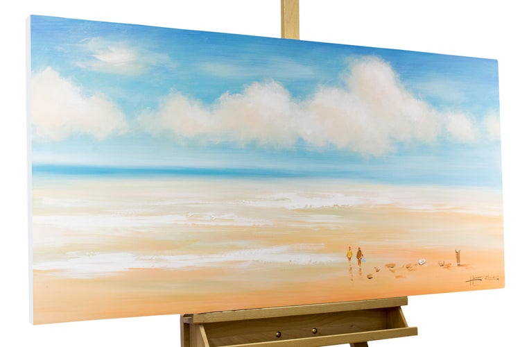 Handgemaltes Gemälde Acrylfarbe 120x60cm Beige