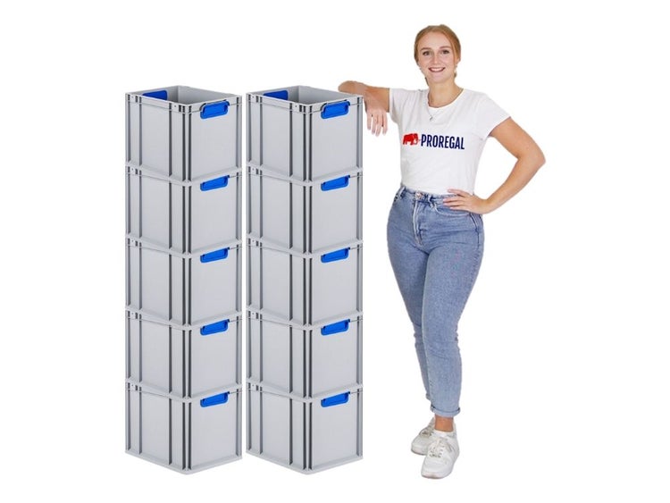 PROREGAL Eurobox Nextgen Color HxBxT 32 x 30 x 40 cm 30 Liter Griffe Blau Geschlossen Glatter Boden Eurobehälter Transportbox