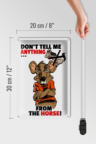 Blechschild Spruch 20x30cm Don't tell me from the horse