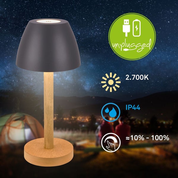LED Tischlampe Akku LED Tischleuchte Kabellos Dimmbar Touch IP44 Warmweiß