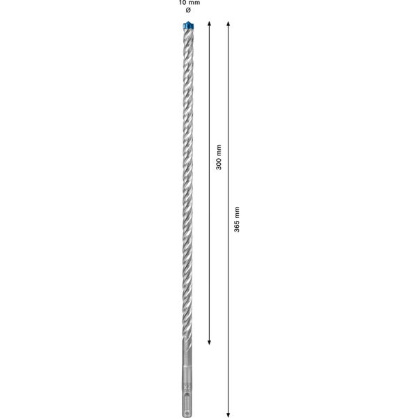 Steinbohrer mit einem Durchmesser von 10 mm und einer Länge von 365 mm.