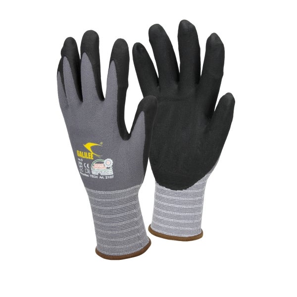 ECD Germany 36 Paar Galilee Arbeitshandschuhe Größe 9-L, Grau-Schwarz, Mikro-Nitrilschaum-Beschichtung, atmungsaktiv, Herren Schutzhandschuhe Montagehandschuhe Mechanikerhandschuhe Gartenhandschuhe