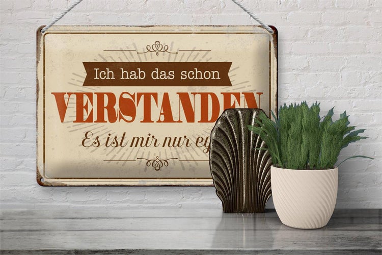 Blechschild Spruch 30x20cm hab verstanden ist mir nur egal