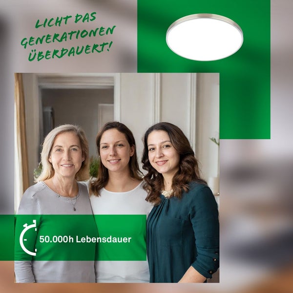 LED Deckenlampe Deckenleuchte Wohnzimmer Energieeffizienz A Neutralweiß