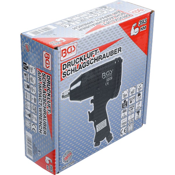 Verpackung eines Druckluft-Schlagschraubers von BGS technic