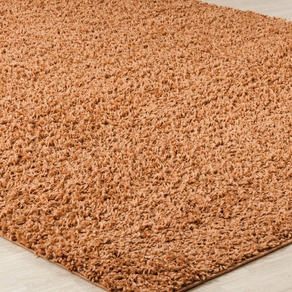 Moderner Hochfloriger Shaggy Teppich Terracotta 160x220 cm LILLY