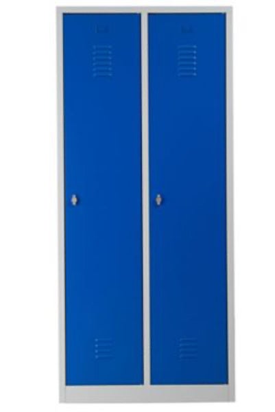 PROREGAL Garderobenspind Camel 2-Fächer HxBxT 180 x 80 x 50 cm Vorhängeschloss Grau-Blau