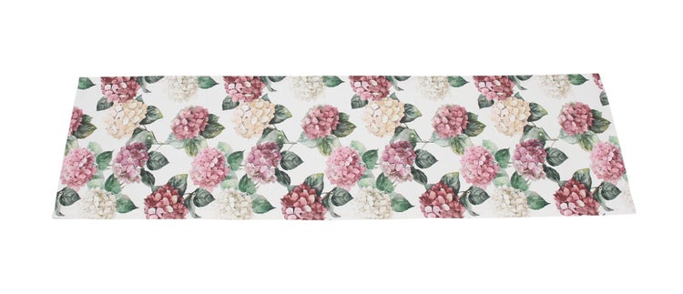 FRANK FLECHTWAREN|Tischläufer Hortensien, 40 x 140 cm, BAUMWOLLE, POLYESTER