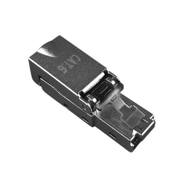 Geschirmter RJ45 Netzwerkstecker Kategorie 6 für die Feldmontage aus Metall.