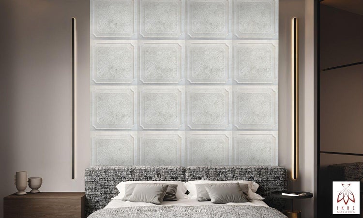 Paneelen aus Polystyrol XPS Styropor Deckenpaneelen Wandpaneelen in weißer Betonoptik - 50x50cm 3mm stärke 12020