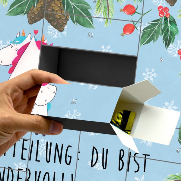 Mr. & Mrs. Panda Befüllbarer Adventskalender Einhorn Mitteilung - Blau Pastell