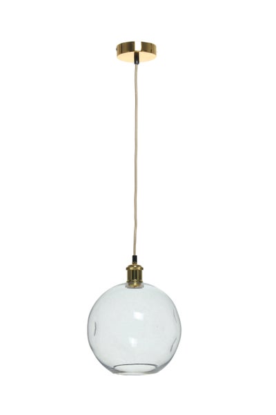 Glas Lampe klar, Hängelampe Organisch Rund 32 cm | Wohnzimmer Esszimmer Leuchte