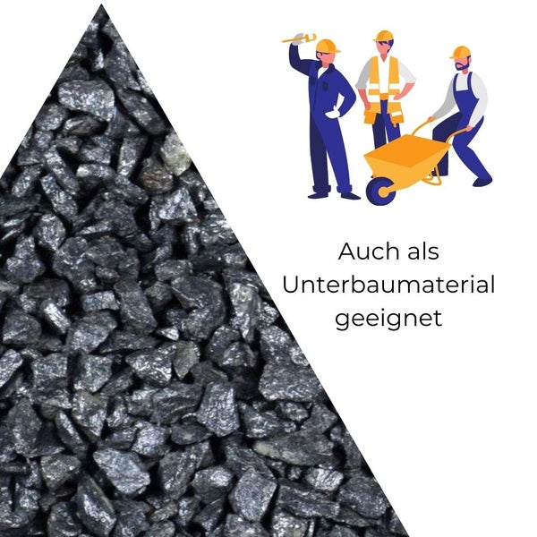 Kieselsteine Garten Zierkies Basalt 11-22 mm 25 kg Anthrazit Aquarium Kies Basaltsplitt Weg Steinteppich Zierstein Splitt