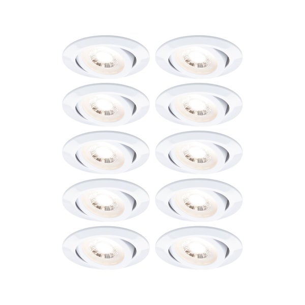 LED Einbauleuchte 3-Step-Dim 10er-Set schwenkbar rund 82mm 70° 10x4,8W 10x450lm 230V dimmbar 3000K Weiß