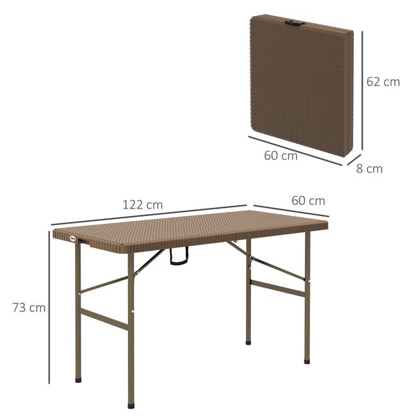 Outsunny Beistelltisch, 122L x 60B x 73H cm, HDPE, braun