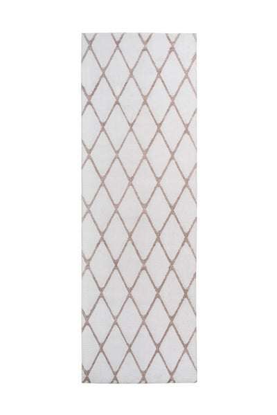Kurzflor Teppich Splendora Weiß / Rosé Modern, Klassisch 80 x 250 cm