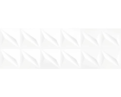 Weiße Wandfliesen mit dreidimensionalem geometrischem Muster