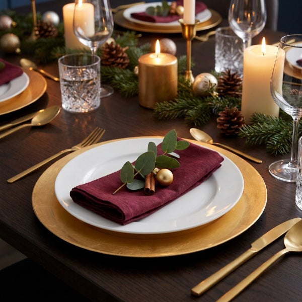 Deko-Teller Gold Ø28cm Tischdeko Weihnachtsdeko