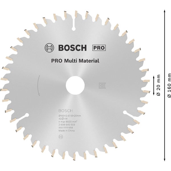 Bosch Pro Multi Material Sägeblatt, Durchmesser 160 Millimeter