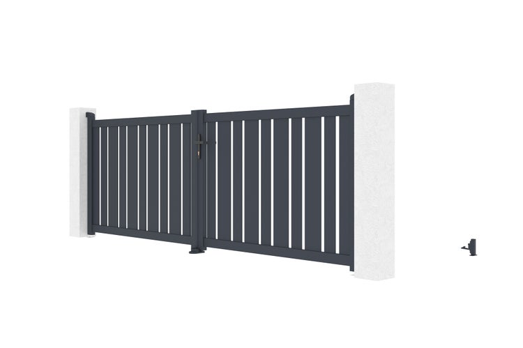 Doppelflügeltor aus aluminium 3,5m VEYMONT 350B120
