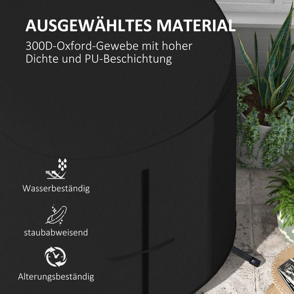 Detailaufnahme des ausgewählten Materials: 300D Oxford Gewebe mit hoher Dichte und PU-Beschichtung. Es ist wasserbeständig, staubabweisend und alterungsbeständig.