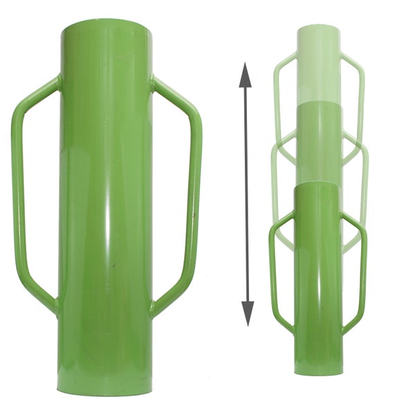 Pfostenschläger aus Stahl mit Handgriffen zur Montage von Zaunpfosten