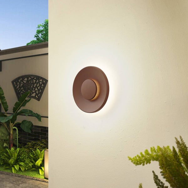 Lucande LED Wandleuchte außen Kayana (Modern) in Braun aus Aluminium (1 flammig, ) - Außenwandleuchten Wandlampe Led Außenlampe Outdoor für Außenwand/Hauswand Haus Terrasse & Balkon