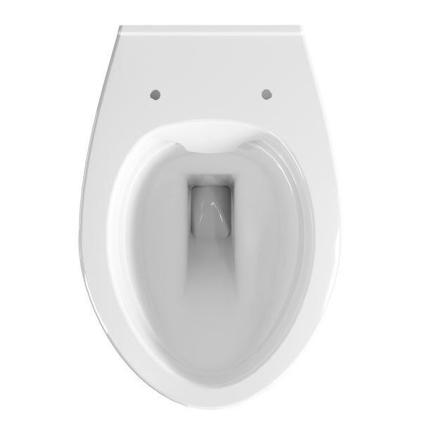 Hängewand-Tiefspül-WC aus Keramik in der Draufsicht