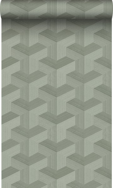 Origin Wallcoverings Tapete 3D-Muster Graugrün - 50 x 900 cm - 348003