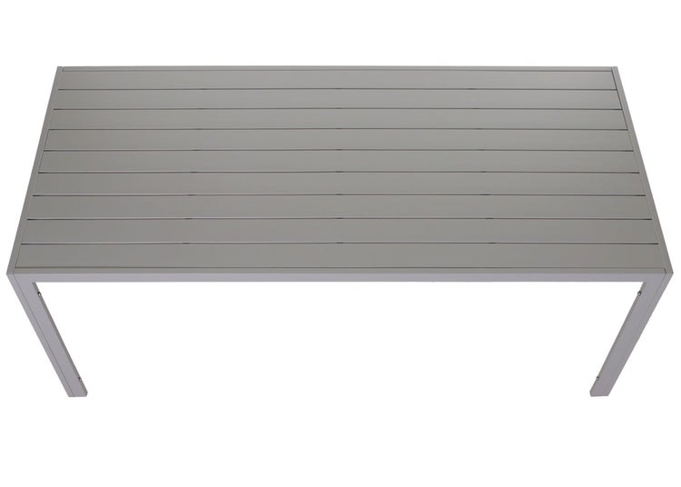 Gartentisch mit Aluminiumgestell und Tischplatte aus Aluminiumlatten