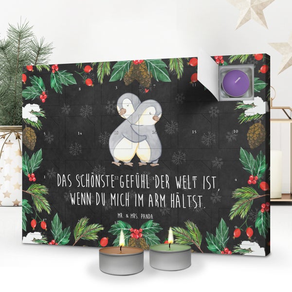 Mr. & Mrs. Panda Duftkerzen Adventskalender Pinguine Kuscheln - Schwarz