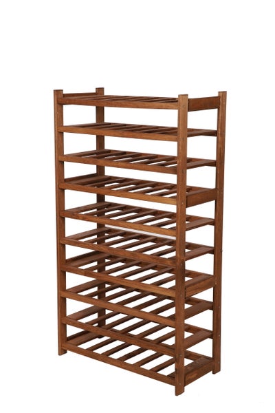 PROREGAL Weinregal SPREEWALD HxBxT 124x70x33cm 60 Flaschen auf 10 Ebenen Massives Kiefernholz Braun geölt