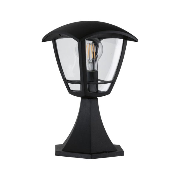 Pollerleuchte Classic Curved IP44 280mm max. 12W 230V Klar, Schwarz E27 Kunststoff