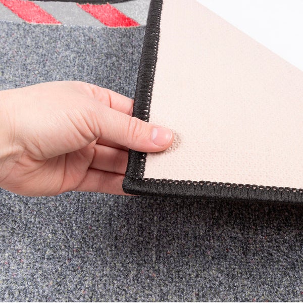 FLOORDIREKT Kabelmatte mit Warnumrandung - Rollenware - Sicherheitsmatte für Büro und Lager - Rot-Weiß - 40 x 700 cm
