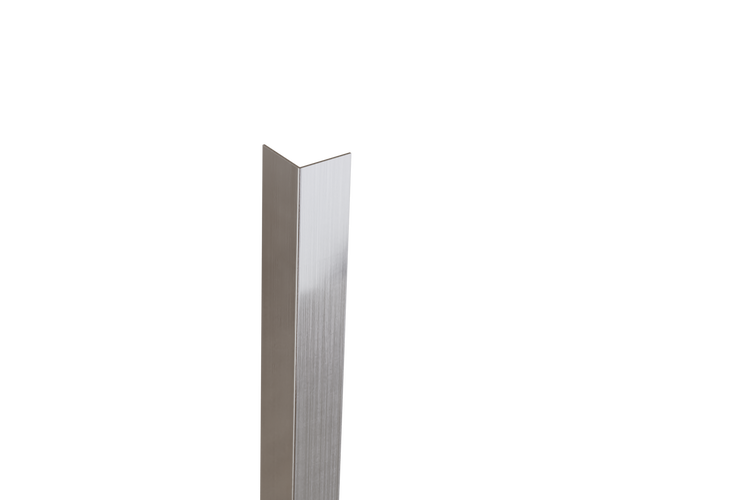 Edelstahl-Winkel-L-Profil 2 cm x 2 cm x 244 cm – Satinsilber