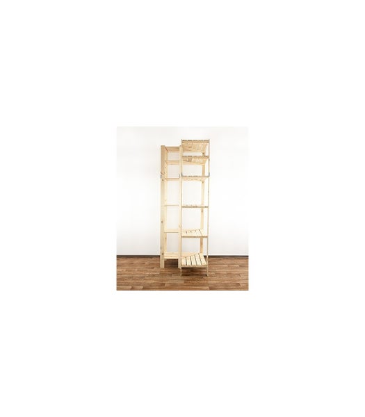 PROREGAL Eckregal Woodland HxBxT 230 x 85 x 50 cm Fachlast 120 kg 6 Fachboden Kiefernholz Natur