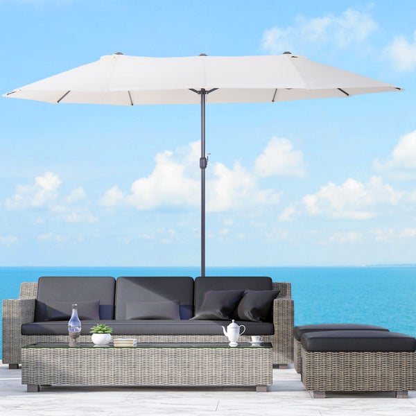 Outsunny Sonnenschirm, L455 x B270 x H240 cm, Stahl, Polyester, ABS, beige