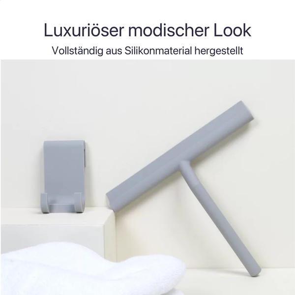 Duschabzieher Silikon Grau mit Aufhängesystem 21 cm x 16 cm