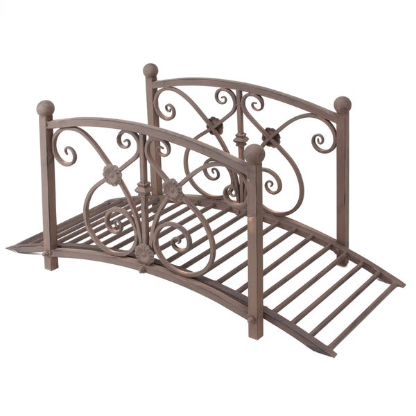 FRANK FLECHTWAREN | Dekobrücke Bachlauf, METALL, 100 x 45 x 49 cm, einfache Selbstmontage