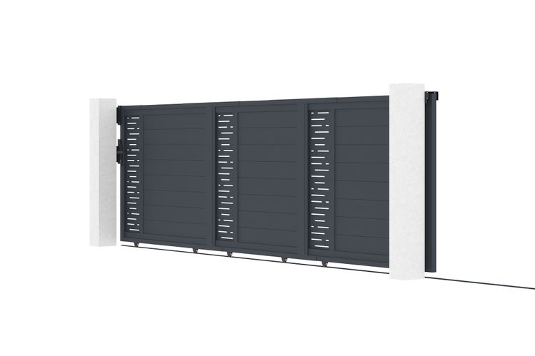 Schiebetor 5m ARLBERG H.140 graues Aluminium