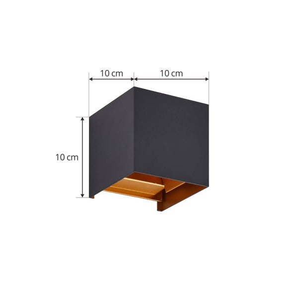 Lindby LED Wandleuchte außen Nivar (spritzwassergeschützt (Modern) in Schwarz aus Metall (1 flammig, ) - Außenwandleuchten Wandlampe Led Außenlampe Outdoor für Außenwand/Hauswand