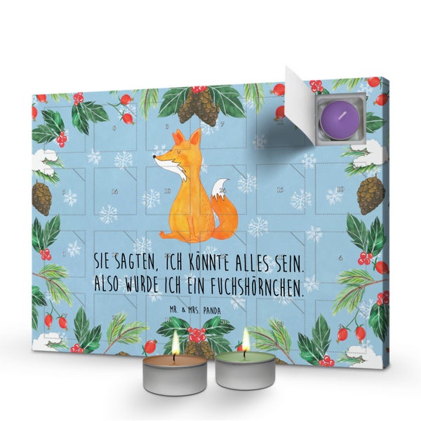 Mr. & Mrs. Panda Duftkerzen Adventskalender Einhorn Fuchs - Blau Pastell